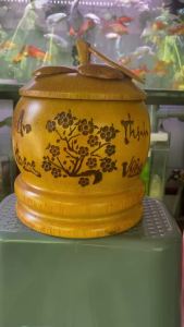 TẶNG ẤM TRÀ - Có Video Bình giữ nhiệt  Bộ Giữ ấm trà bằng gỗ dừa khắc 13 Hạnh Đầu Đà - HÀNG LOẠI 1 - DANH DUA SHOP