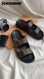 Neckermann Mens Radvin Slide Sandals - Black/Brown/Navy