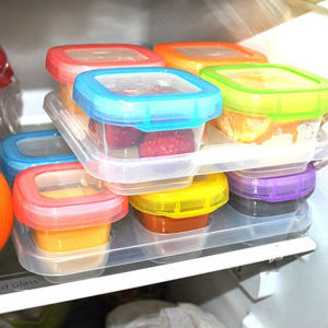 6Pcs Baby Food Container Mpasi Kotak Penyimpanan Plastik Kecil Mpasi Bayi BPA Free Microwavable Freezer