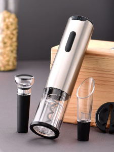 Stainless Steel Electric Wine Bottle Opener Lithium Battery Rechargeable with Battery Level Display Red Wine Opening Tool