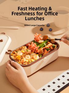 Portable Large Capacity Stainless Steel Insulated Lunch Box Office Workers Special Electric Heating Fridge Ready-to-eat Meal Box