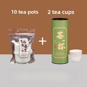 Portable Travel Disposable Rice Hull Tea Set Fast Guest Cup Outdoor Tea Brewing Tool Kit Wooden Village Brand PP Material