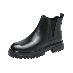 NUDANLAI | Winter Business Chelsea Boots for Men Mid High Chunky Ankle Boots