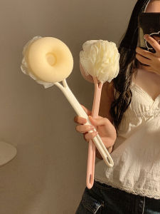 Long Handle Double-Sided Soft Bristle Bath Brush Exfoliating Shower Tool Back Cleaning Self-Sufficient Bath Towel Ball in One