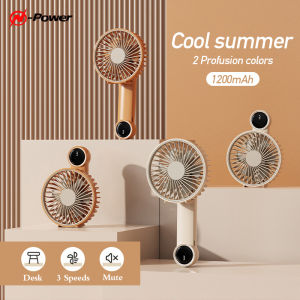 [In Stock] N-Power USB Rechargeable Foldable Personal Fan 3 Speeds Foldable Portable Neck Fan 1200mAh Handheld Electric Fan for Home Office Outdoor