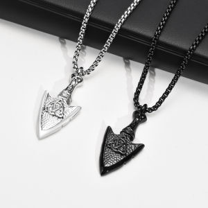 Kemstone Stainless Steel Black Silver Plated Male Pendant Necklace Jewelry