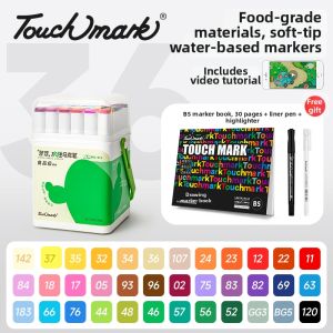 Touch mark | Food-Safe Washable Non-Toxic Children-Friendly Soft-Tip Acrylic Color Pens 24pcs
