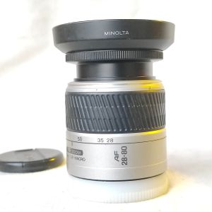 เลนส์ออโต้ Minolta af zoom 28-80mm f3.5(22)-5.6 D Macro  เมาท์ A. พร้อมฝาปิดหน้า ท้าย