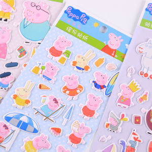 Peppa Pig Childrens Reward Stickers Cartoon 3D Bubble Stickers Kindergarten Educational Toy Praise Stickers Foam Stickers