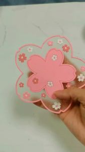 Cherry Blossom Heat Insulation Table Mat Family Office Anti-skid Tea Cup Mat PVC Household Anti-scal