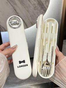 Di Động Đũa Inox 304 Bộ Thìa Trẻ Em Học Hộp Cơm Hộp Bảo Quản Có Thể Gập Lại Đồ Ăn 3 Bộ