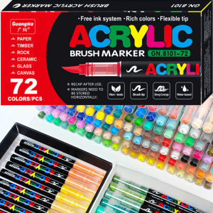 GN 12-120 Colors Acrylic Paint Pens Markers Brush Tip Paint Markers For Rock Painting Wood Canvas StoneFestival Gift DIY Crafts
