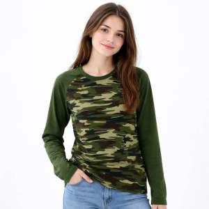 Kaos Polos Reglan Loreng Army Lengan Panjang Dewasa M L XL XXL Pria Wanita