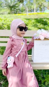 Gamis Anak Alya Lucuna Mix Warna Size 1 sampai 5 Tahun