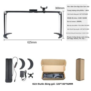 Đèn Bàn LED Gấp Gọn Hình Bán Nguyệt Dành Cho Làm Móng Và Nối Mi Đèn Bảo Vệ Mắt Chuyên Dụng Có Giá Đỡ