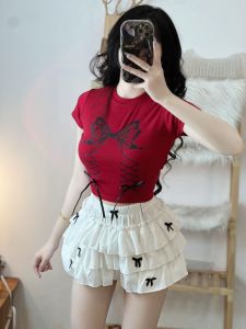 Áo croptop thun borip tay ngắn siêu xinh