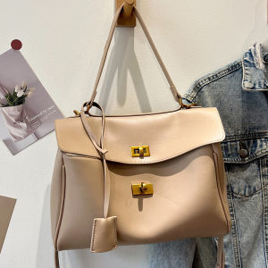 กระเป๋าสะพายข้างผู้หญิงสไตล์ฝรั่งเศส กระเป๋าถือทรงโต้วยางยืดคุณภาพสูง ความจุขนาดใหญ่ กระเป๋าสะพายข้างแบบสะพายข้างสำหรับเดินทาง