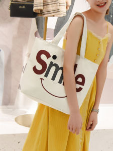 Fashionable Canvas Tote Bag Womens Handbag New Style Outing Bag Office Workers Student Lunch Box Bag Soft Shoulder Handbag