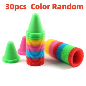 30PCS Colorful Roller Skating Obstacle Roller Skate Pile Cup Skating Cone Agility Training Marker Slalom Skateboard Marking