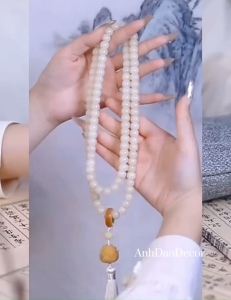 Tràng Hạt Bồ Đề 108 Hạt Niệm Phật Vòng Tay Chuỗi Bạch Ngọc Bồ Đề