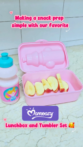 Momeasy Lunchbox + 400ml Spout Water Bottle Tumbler Set for Toddler & Kids Baunan School Outdoor