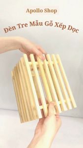 (Xưởng HCM) Đèn Gỗ Thả Trần Trang Trí Dùng Để Decor Nhà Hàng Quán Cafe Homestay. Mẫu Gỗ Xếp Dọc Apollo_90 Shop