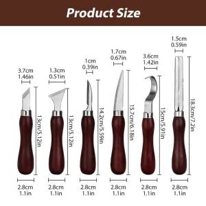 Wood Carving Knife Chisel Set Stainless Steel Wood Whittling Knife for DIY Woodworkers/Detail Carving Leather Craft Beveller