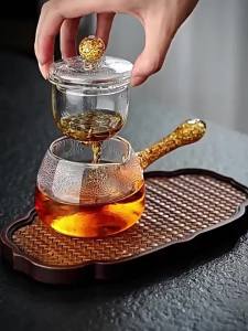 FLOWER MOO | Heat Resistant Borosilicate Glass Serving Cup With Tea Filter