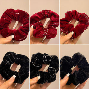 ที่คาดผมเพชรขนาดใหญ่ลายเพชรที่รัดผมกำมะหยี่ใหม่ไม่ยึดติดกับเครื่องประดับผม