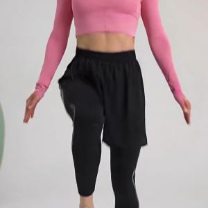 BURUITE | High Waist Butt Lifting Quick Dry Faux Two-Piece Yoga Pants