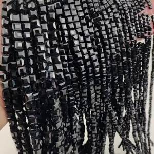 2-7MM Loose Beads Austrian Crystal Spacers Square Shape Black AB Color For DIY Jewelry Making Love Bracelet Necklace Accessories
