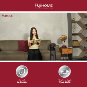 Máy sưởi gốm điều khiển bằng giọng nói FUJIHOME FH3303B quạt sưởi ấm Ceramic tạo ẩm điều khiển từ xa hiệu ứng lò sưởi