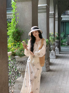 White French Style Shirt And Skirt Set Womens Fashionable Two-Piece Suit Summer Elegance KingUsefulNatual Brand round Neck Long Sleeve