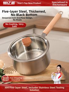 YIYIPAI | No-Coating Stainless Steel Saucepan