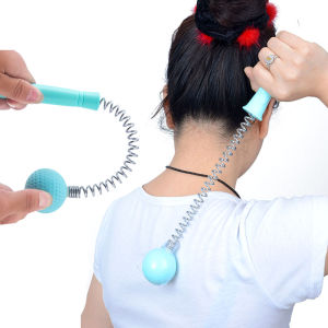 Spring Manual Thumping Massage Hammer TPR Silicone Head Golf Swat Stick Back Neck Cervical Spine Massager Mechanical Control
