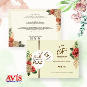 (Isi 100 pcs) Blangko Kertas Undangan Pernikahan AVIS 113 Harga Termurah Gratis File Setting