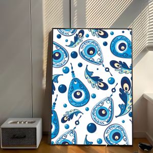 Abstract Evil Eye Turkish Poster Whitepaper Poster Vintage Sticky Posters Retro Kraft Paper Sticker Art Wall Painting
