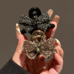 Elegant Princess Hair Clip Womens Small Size Diamond Butterfly Knot Shark Clamp Hair Card Side Hair Accessory Hair Grabber