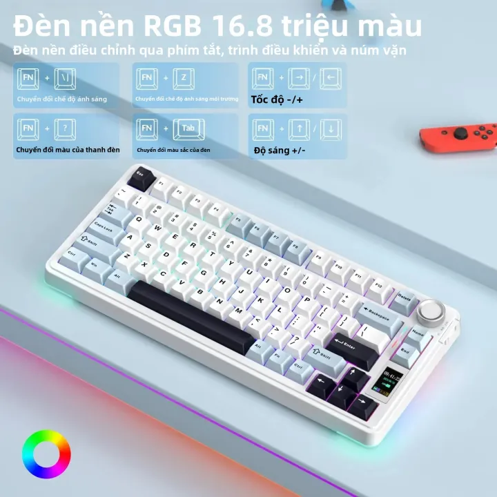 Bàn Phím Cơ Chơi Game AULA S75 Pro 75% RGB Có Đèn Nền Không Dây Với Núm Điều Khiển Màn Hình LED, Hỗ Trợ Thay Nóng, Keycap PBT Dành Cho Máy Tính Để Bàn, Laptop, Máy Tính Bảng | BigBuy360 - bigbuy360.vn Bàn Phím Cơ Chơi Game AULA S75 Pro 75% RGB Có Đèn Nền Không Dây Với Núm Điều Khiển Màn Hình LED, Hỗ Trợ Thay Nóng, Keycap PBT Dành Cho Máy Tính Để Bàn, Laptop, Máy Tính Bảng | BigBuy360 - bigbuy360.vn