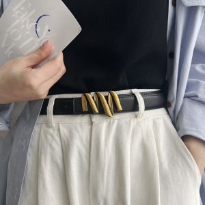 【2.5cm】Athosline Genuine Leather Belt for Women Bronze M Buckle Real Leather Wasitband Fashion Casual Gift Box Black Waistband Zinc Alloy Buckle Studded Buckle Jeans Suit