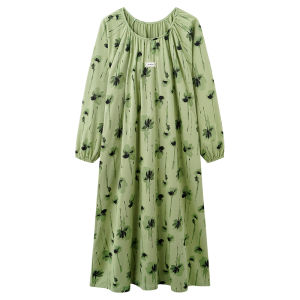 MiiOW | Pure Cotton Sleepwear Womens Antibacterial Long Dress Home Clothes Spring Autumn New Style Outwear Comfortable Leisure Suit