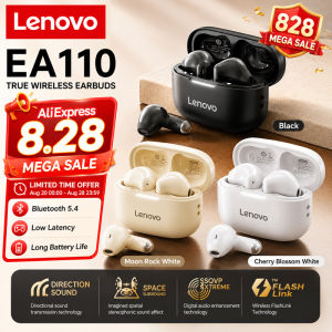Lenovo | 2026 New Hot Lenovo EA110 Earphones Wireless Bluetooth 5.4 Headphones Hifi Sound ENC Call Noise Reduction Gaming Sports Earbuds