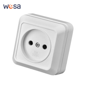 White Power Socket Not Ground Flame Retardant Wall Mounted EU Standard Classic Electrical Outlets Paint Plastic 250V Surface