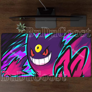 Bandai | HD Printing Gengar Pokemon Anime Mousepad Large PC Gaming Office Accessories Mouse Pad Lock Edge Computer Keyboard XXL Desk Mat