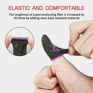 DAMILE Finger Sleeves for Gaming Finger Gloves Sweat Proof Breathable Fingertips For PUBG Mobile Games Touch Screen Finger Cots Cover Sensitive Mobile Touch Thunder