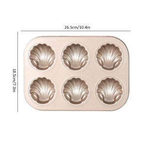 12/9/6 Cavity Cake Baking Pan Carbon Steel Non-Stick Madeleine Tray Shell Shaped Cookie Candy Dessert Chocolate Making Mold