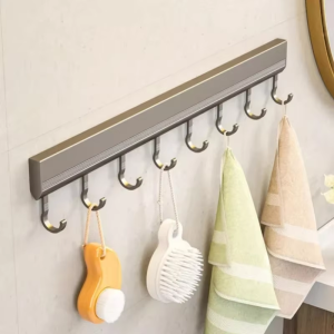 Kitchen storage rack hook rack wall mounted aluminum alloy kitchen utensil storage rack bathroom robe towel rack