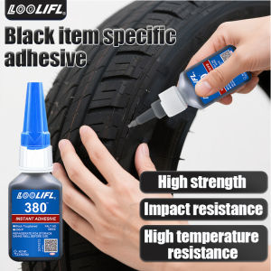 LOOLIFL Black Medium CA Glue Premium Cyanoacrylate Super GlueSuper Strong Instant Adhesive for Tire Black items Rubber Glue
