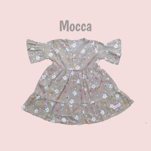 Baju Dress bayi prempuan 0 6 bln 1 2 3 tahun lucu bahan rayon adem bunga bunga