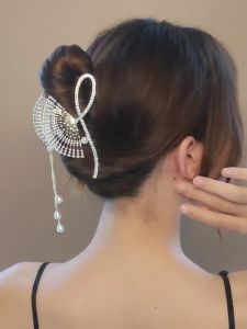 Jepit Rambut Korea Jedai Fashion Rumbai Kipas Mutiara Kristal Wanita Elegan High Quality Impor